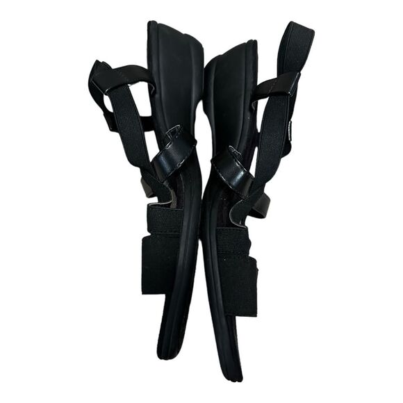Life stride pull on elastic slight wedge sandals black size 11 - Picture 6 of 9
